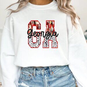 Georgia GA Brushstroke Sweatshirt (White/New)